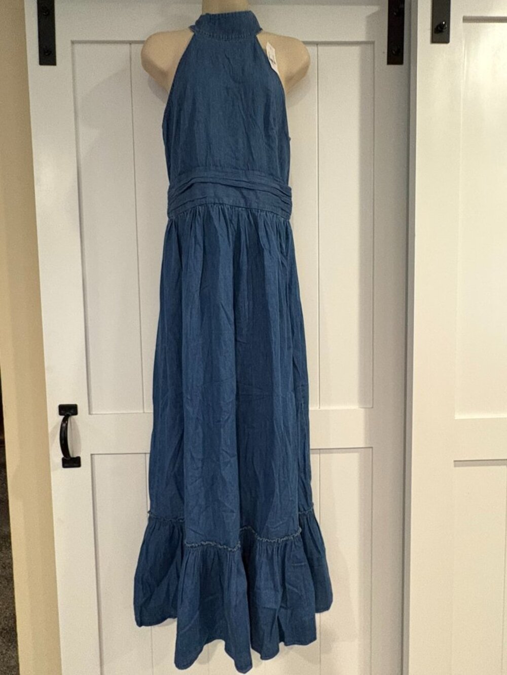 NWT, Gabrielle Union denim maxi dress, size S